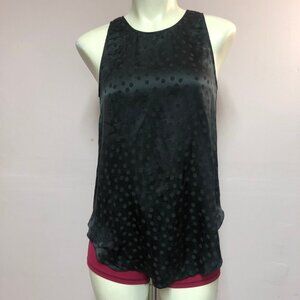 ARITZIA Wilfred Silk Sleeveless Black On Black Polka Dot  Blouse Top Size XS